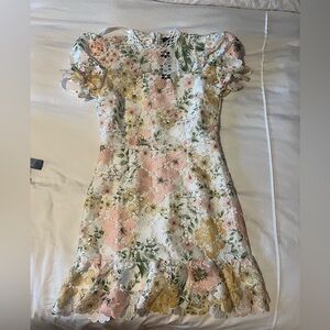 Floral lace mini dress NWT